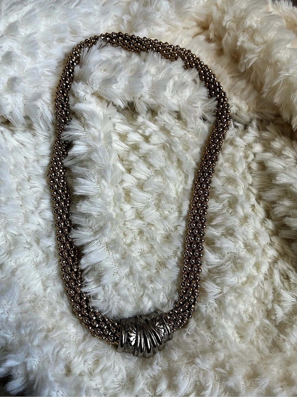 Two-Tone Beaded Statement Necklace